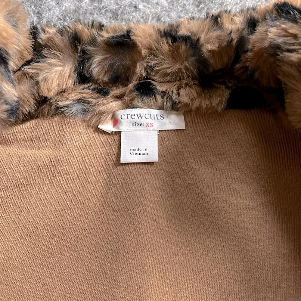 J.Crew Girls’ Leopard Faux Fur Vest—XS